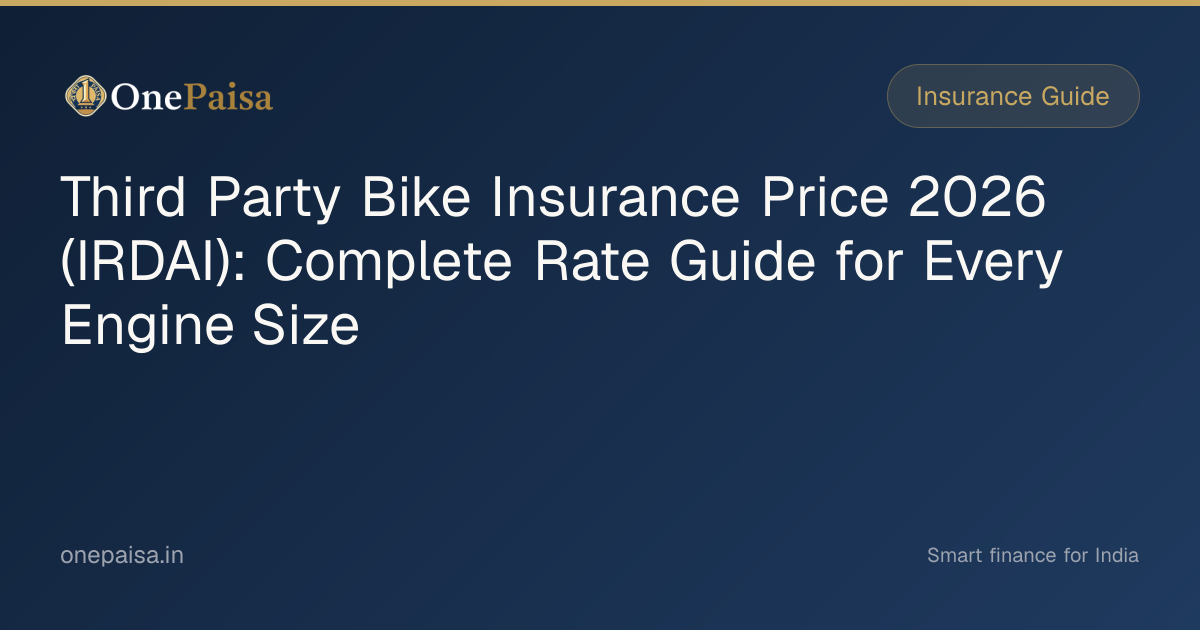Third Party Bike Insurance Price 2026 (IRDAI): Complete Rate Guide for ...